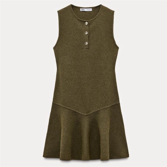 open lace back dress Zara Women's Ruffle peplum Sheath Dress | XS UK6-8 main image 0